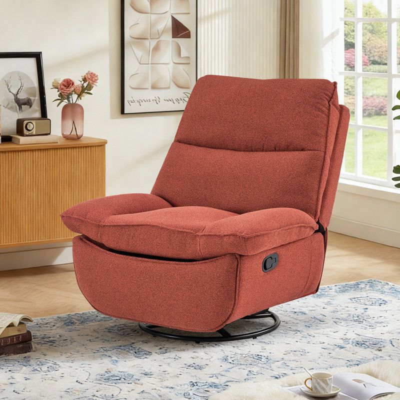 Fauteuil inclinable pivotant Cozy Chenille, Rouge