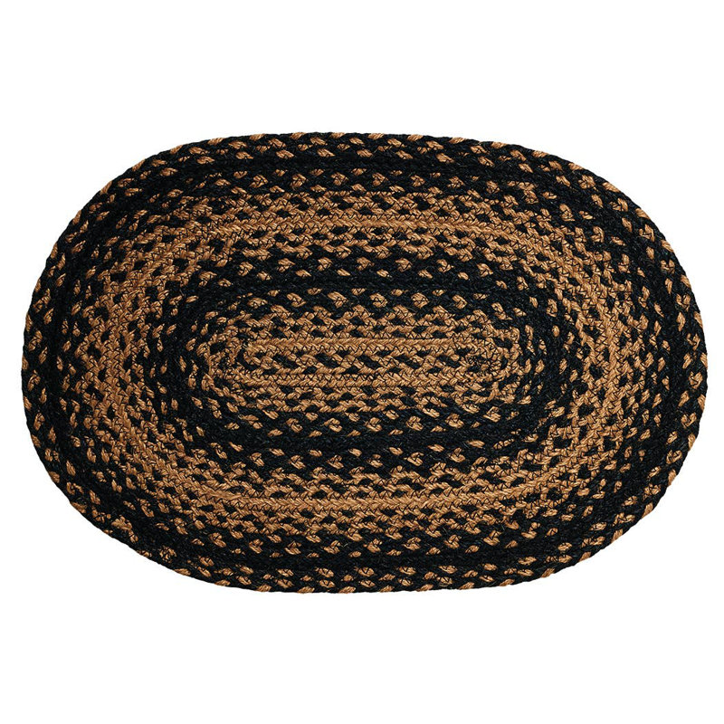 Chalres Area Rug, Black/Beige, 19"L x 13"D
