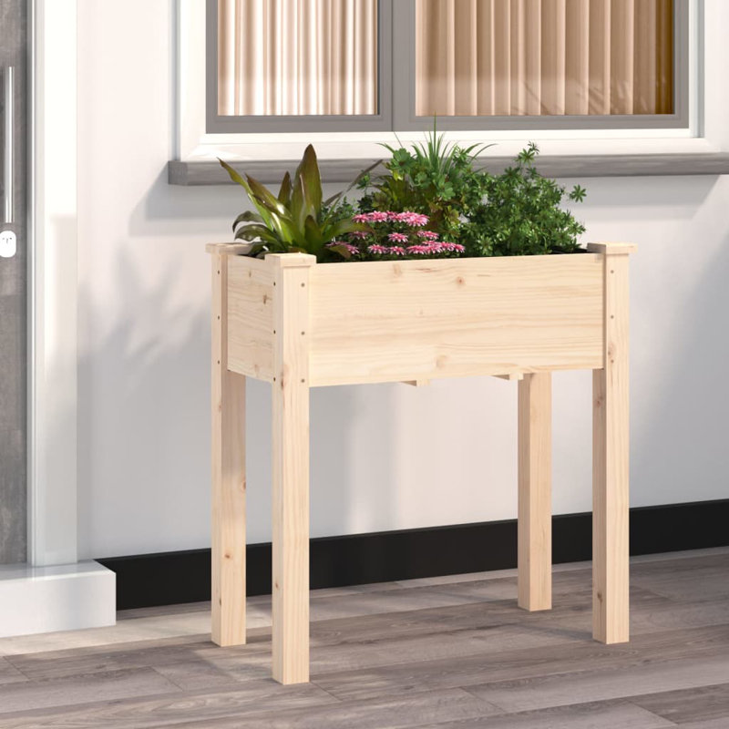 Ludington Wood Planter Box, Natural, 71cm H x 76cm W x 37cm D