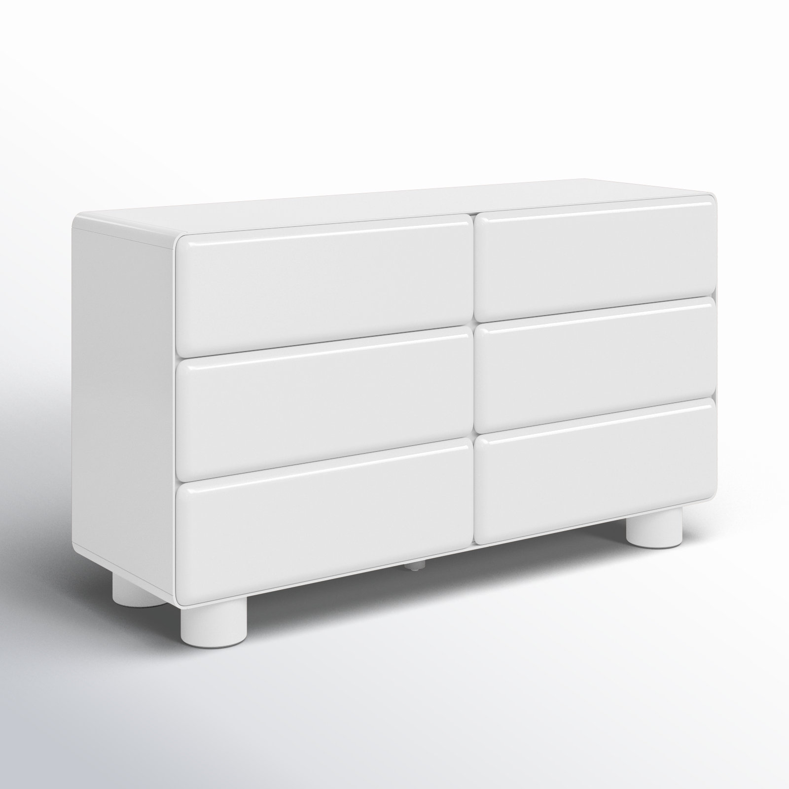 Kamio 6 - Drawer Double Dresser, White
