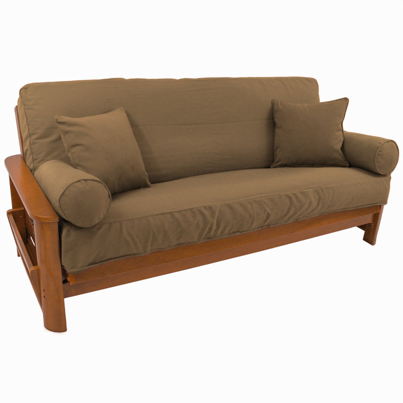 Housse pour futon à coussins carrés/rectangulaires, Rouge rubis