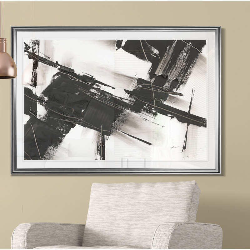 « diagonale matrix i », impression, H 20 po x l 24 po x P 1,5 po, Cadre argenté