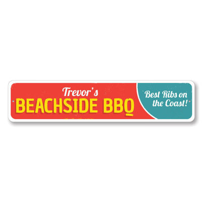Beachside BBQ Custom Aluminum Sign