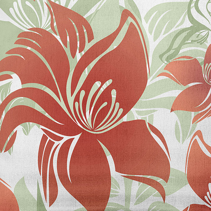 Floral Outdoor Reversible Throw Pillow, Orange