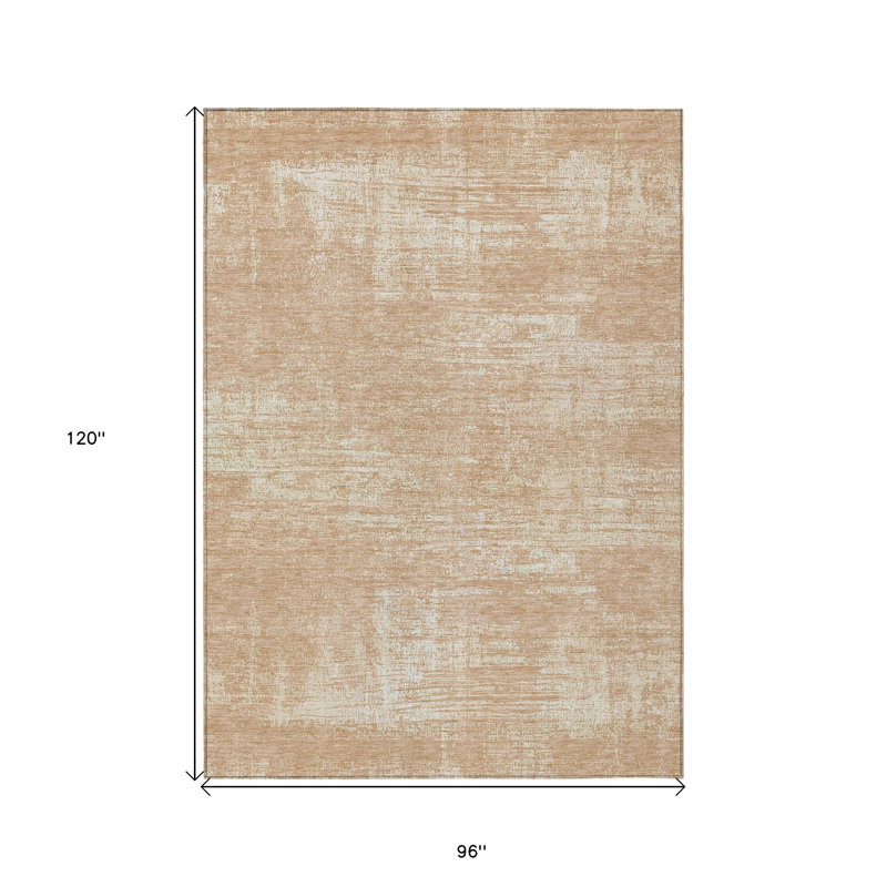 Tapis extérieur lavable abstrait corail et saumon 8 pi x 10 pi