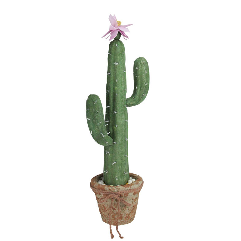 Cactus artificiel de style sud-ouest en pot avec fleurs 21,5 "