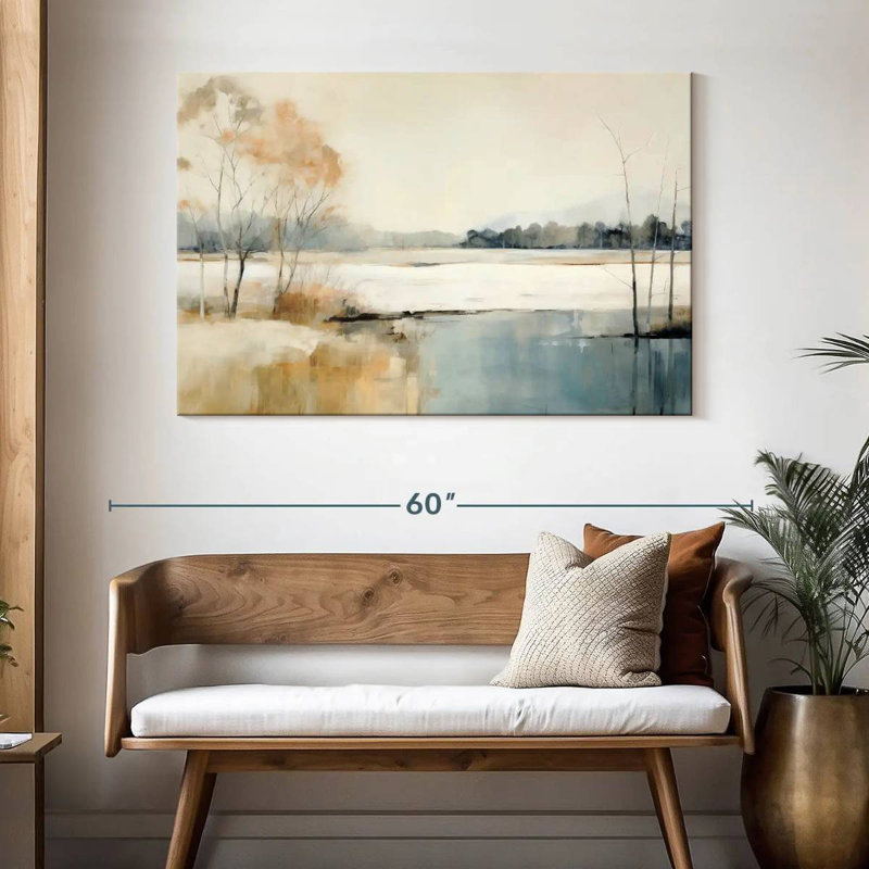 Alvord Serene River Landscape VI, H 32 po x l 48 po
