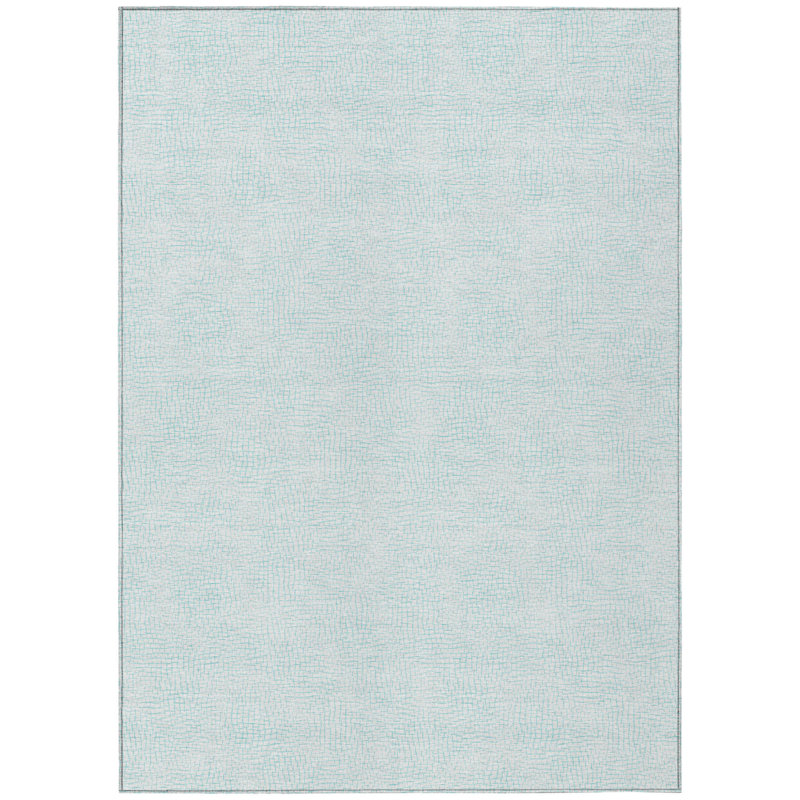Tapis intérieur géométrique lavable 8 pi x 10 pi bleu ciel