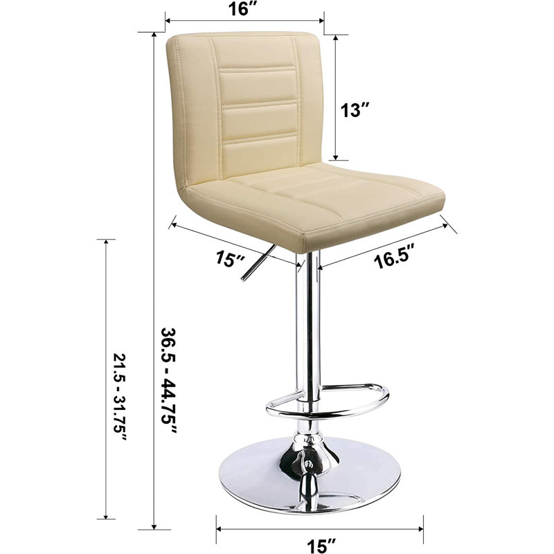 Adjustable Swivel 31.75" Bar Stool, Beige