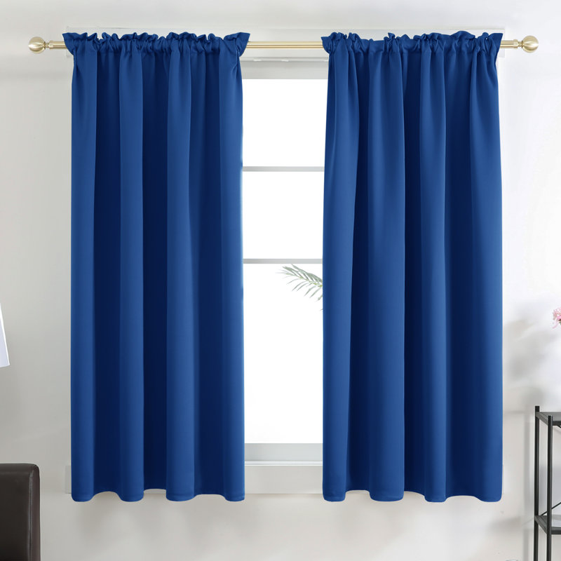 Harlowe Room Darkening Curtain Pair, Royal Blue, 38" W x 54" L