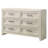 Contemporary Six Drawer Dresser with Geometric Design, Off-White Finish for Modern and Stylish Storage Solutions