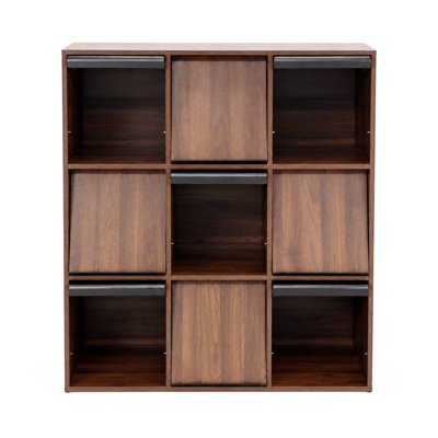 Bibliothèque en bois de noyer 3x3