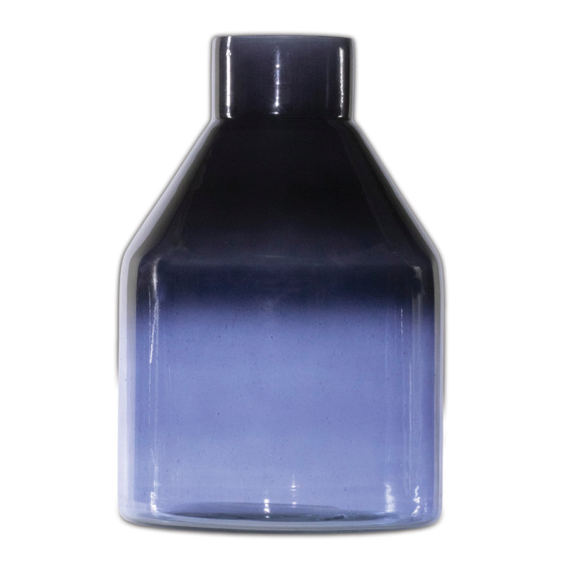 Vase en verre Blue Soda Lime, H 7 po x l 4,75 po x P 4,75 po