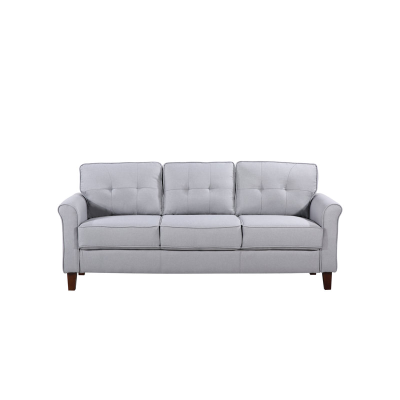 Kouchouk Upholstered 78.74'' Sofa, Light Gray 100% Linen