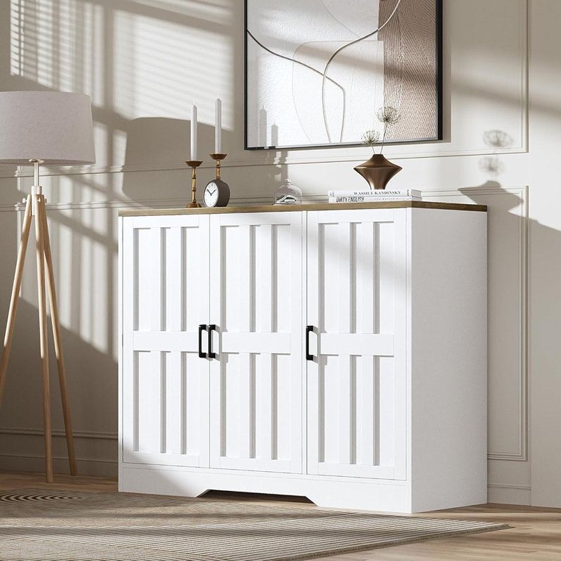 Buffet Farmhouse avec portes, blanc classique