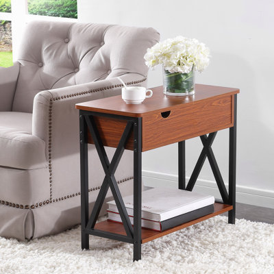 Flip Top End Table with Storage