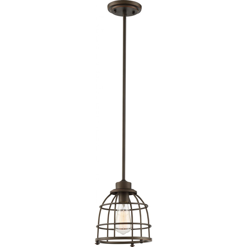 Motes 1 - Light Single Pendant, 46.5" H x 7.25" W x 7.25" D, Mahogany Bronze