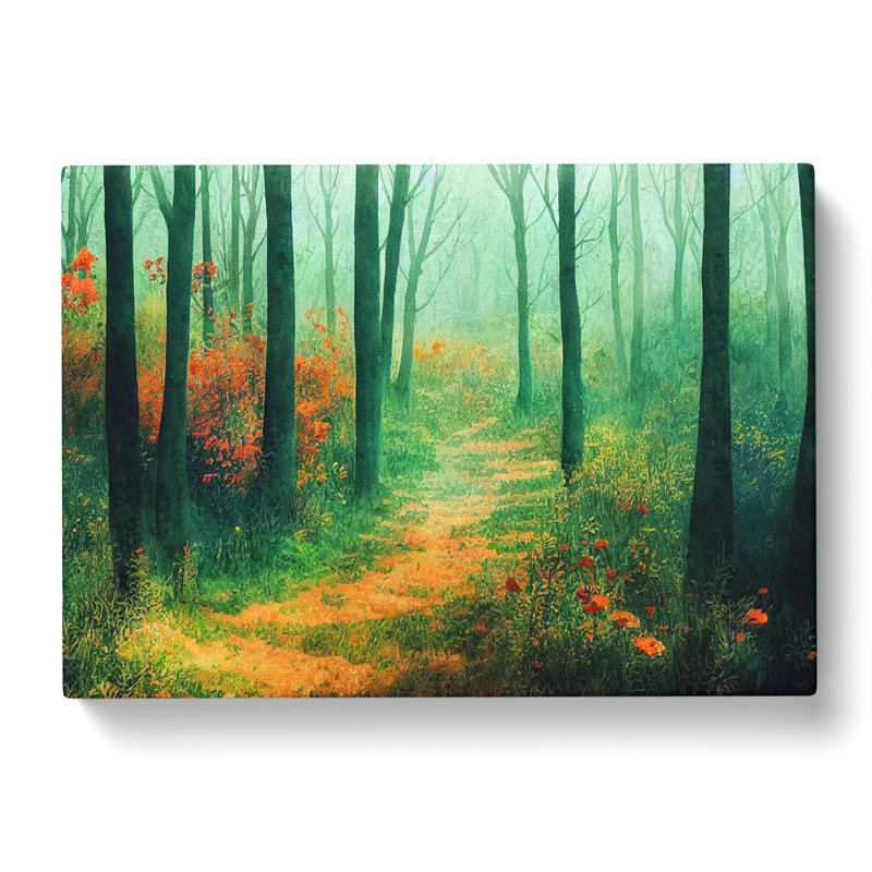Summer Forest Watercolour Vol.4 - Wrapped Canvas, 50cm H x 76cm W x 3cm D