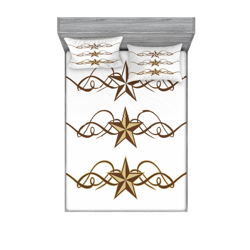 Ensemble de draps Western Star, Ensemble de draps pour lit double avec un drap-hou