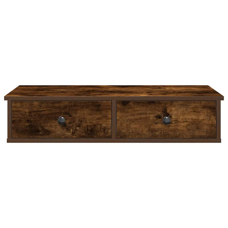 113-9 Wall Mounted Shelf, Smoked oak, 17cm H x 80cm W x 31cm D