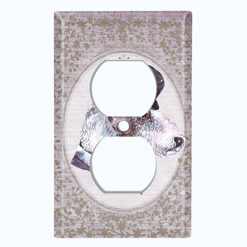 Patterned 1 - Gang Duplex Outlet Standard Wall Plate