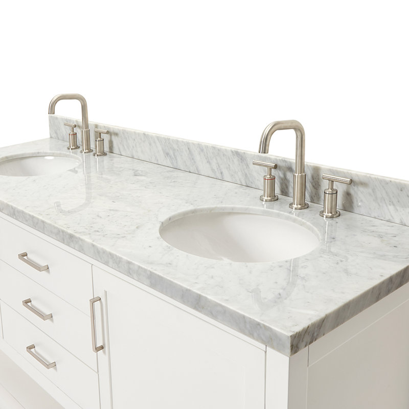 Bayhill 73'' W Double Vanity, Gray, Oval