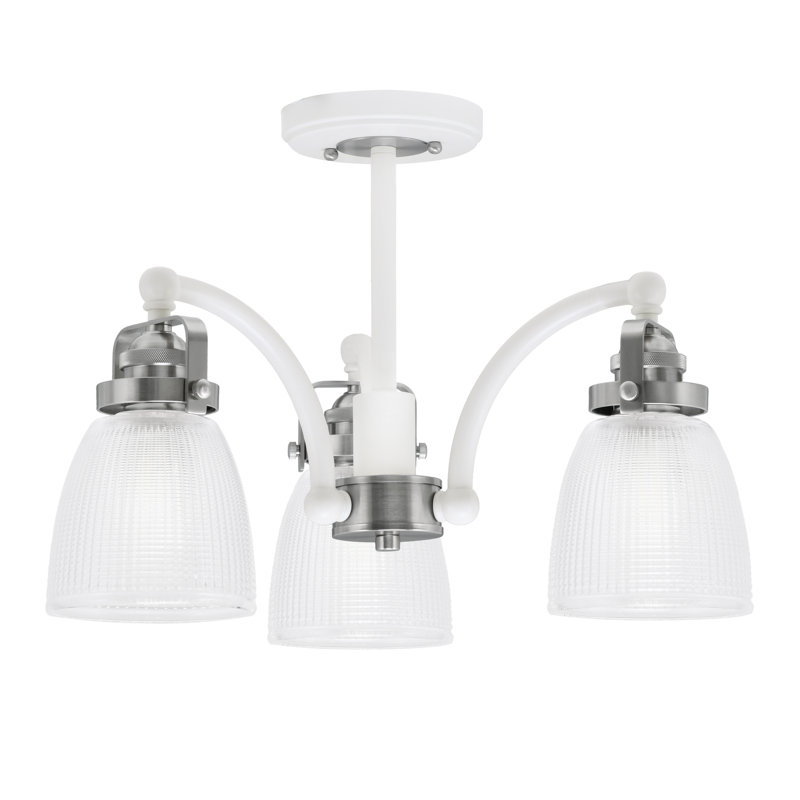 Plafonnier semi-encastré 3 lumières Easton, Noir mat / laiton