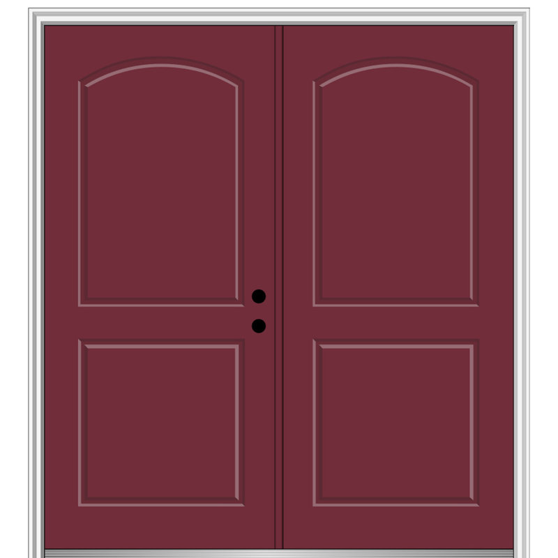Portes d'entrée avant en fibre de verre apprêtée, Droite / vers l'intérieur, Brun