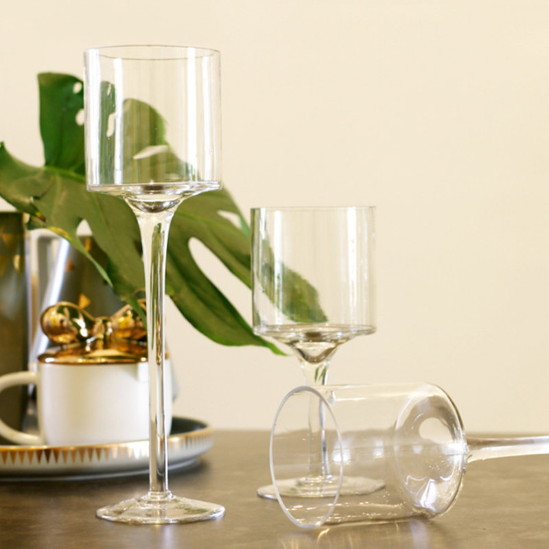 Set of 3 Glass Candlestick Tealight Candle Holders Table Centrepiece