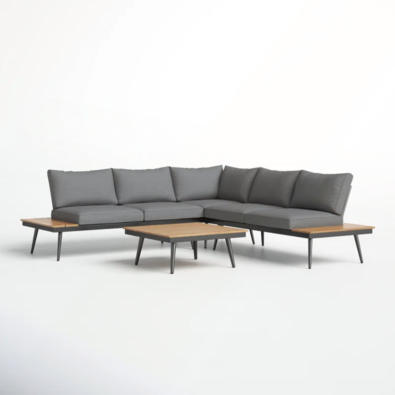 Ensemble de conversation d'extérieur pour 4 personnes avec coussins