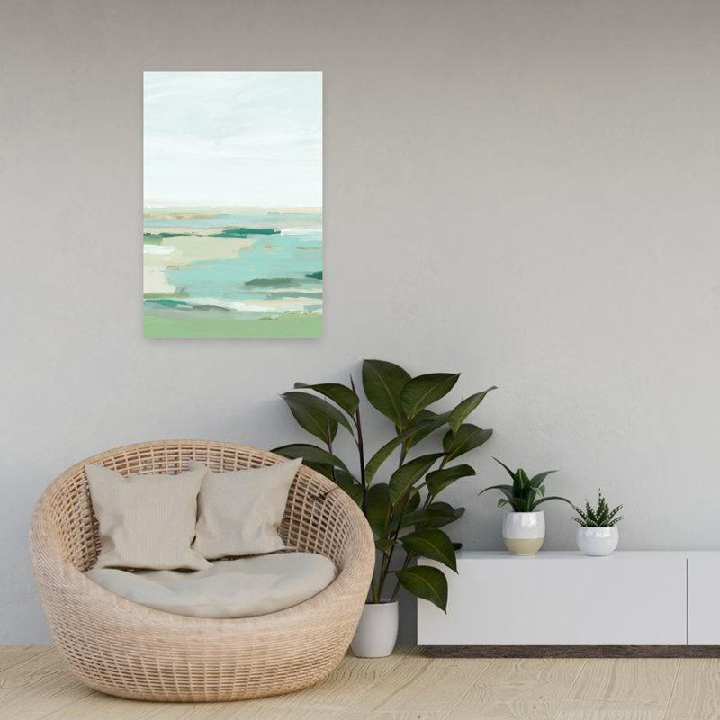 «Gentle Tides On Tranquil Shores I», art mural côtier, H 24 po x l 16 po