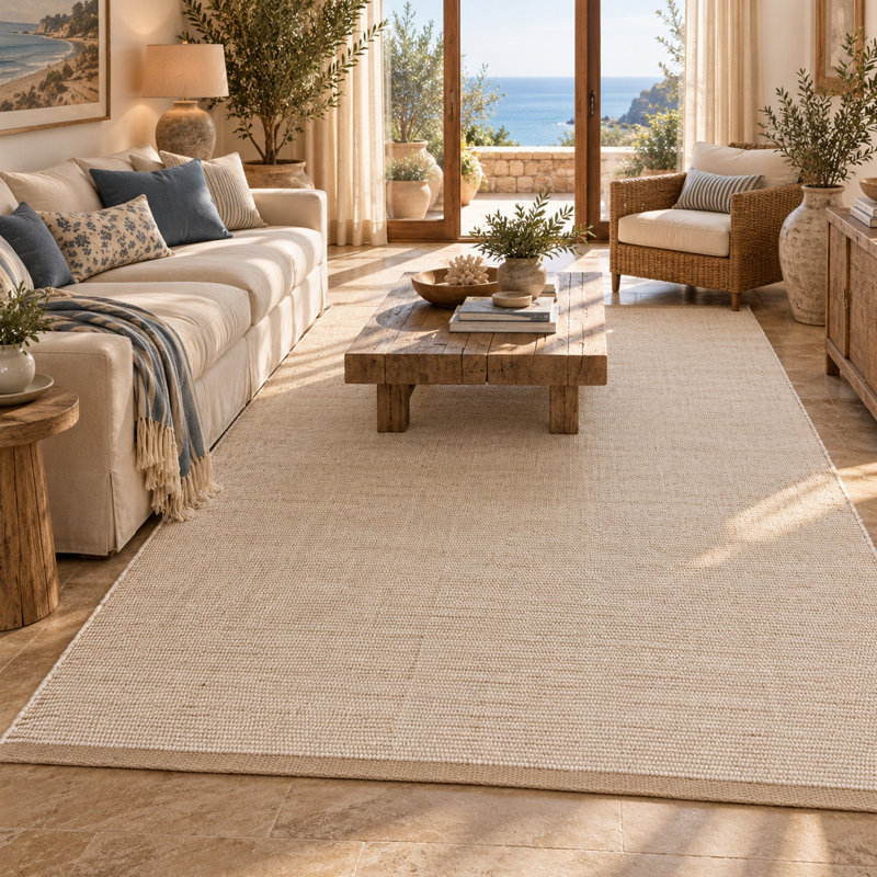 Tapis de couloir en coton Jute, Rectangle 72 po x 108 po