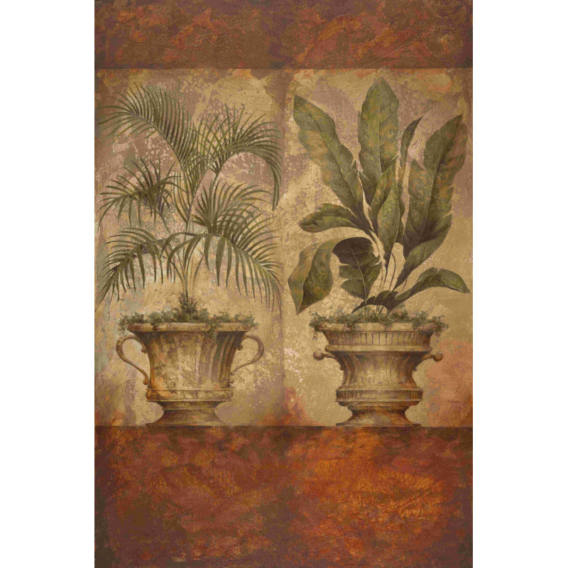 " Two Leafy Vases ", 18" H x 12" W  