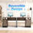 47" Reversible Computer Desk with Cabinet & Keyboard Tray , Grey Wash Home Office Desk or study desk for Small Spaces with Shelf-210457314
