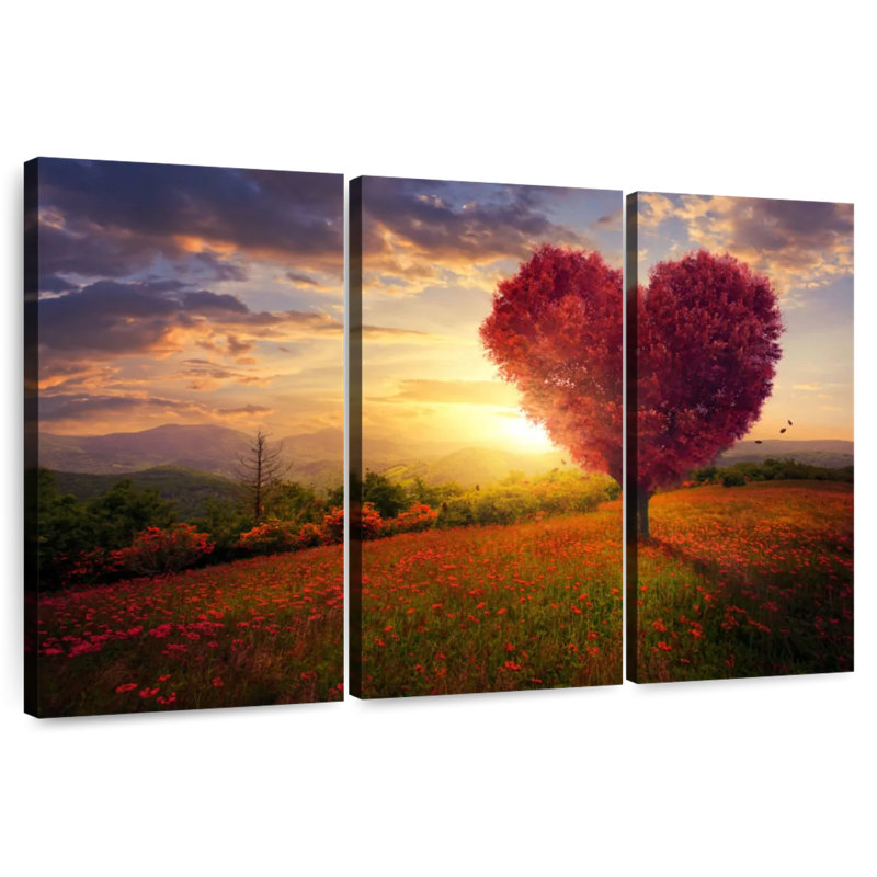 Harnek Heart Shaped Red Tree, 36" H x 57" W