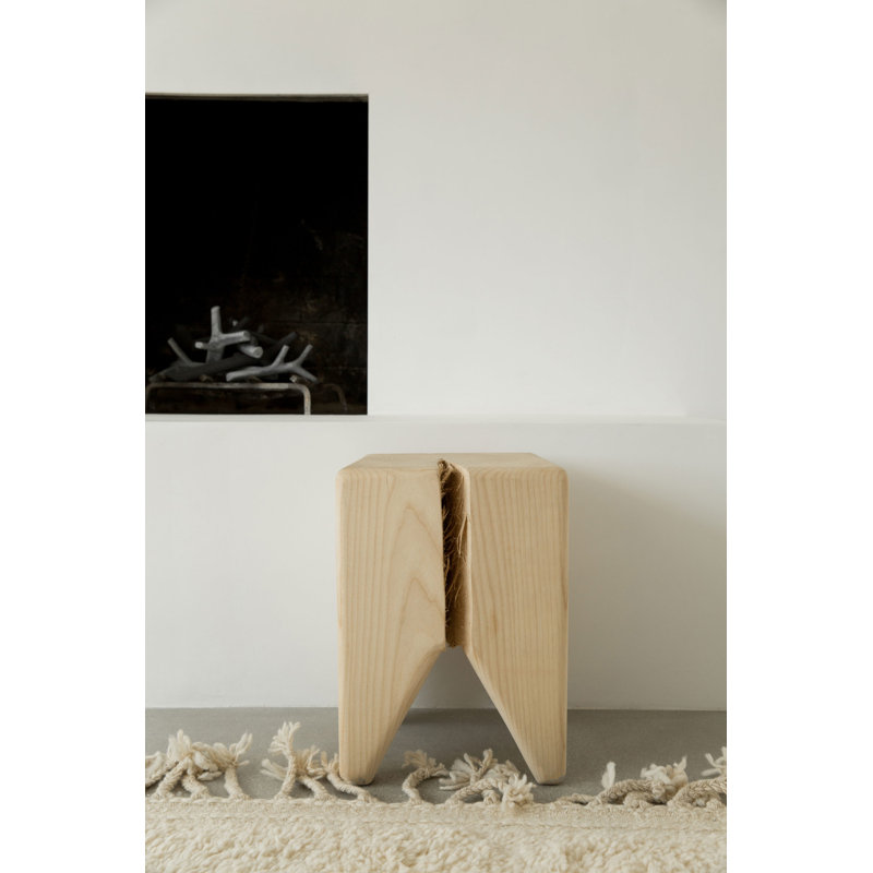 Stump & Trunk Solid Wood End Table, 12" H x 8" W x 8" D