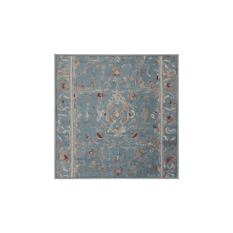 Silky Soft Plush Gray Area Rug, Square 6'
