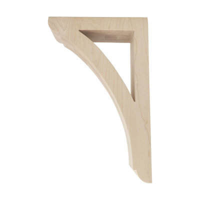 14 in x 3 in x 9 in Unfinished Large Solid Traditional Plain Wood Bracket Corbel