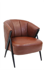 Indoor Metal Lounge Chair w/ extra thick vinyl seat and back