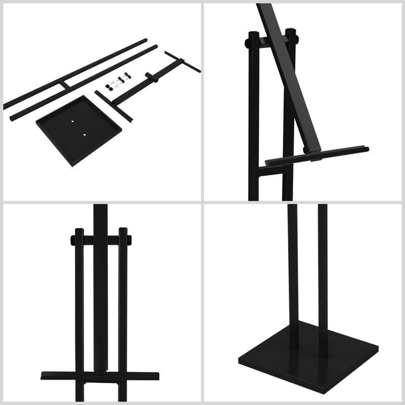 Angle and Height Adjustable Floor Poster Frame, Black