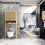 Boîte de rangement de toilette murale en bambou pour salle de bain