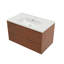 Meuble-lavabo mural simple 36 po avec lavabo en céramique blanche, comptoir en quartz, armoire en bois massif