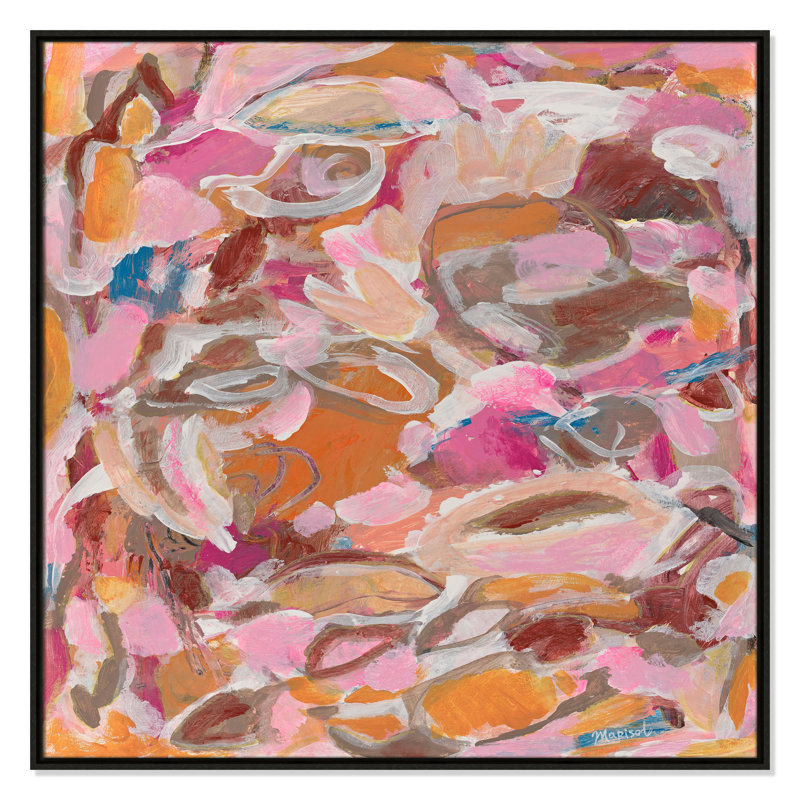 Impression romantique romantique à carreaux par Marisol Evora, H 37,5 po x l 37,5 po, Espresso