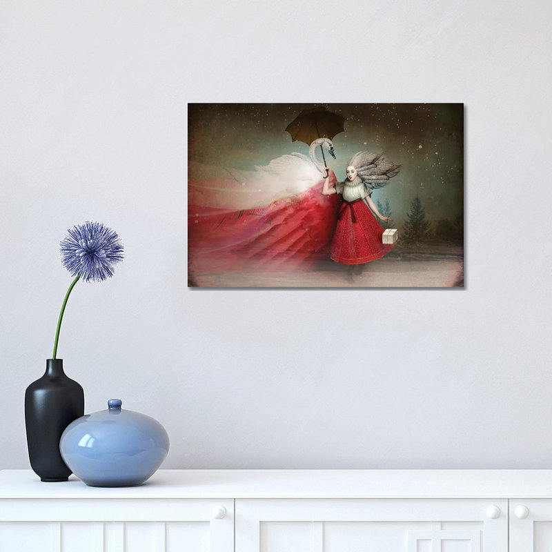 «The Gift» par Catrin Welz-Stein - impression d'art graphique, Toile tendue, H 12 po x l 18 po x 1,5 po, Pas de tapis
