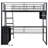 Metal Loft Bed With Desk, Bookshelf & Angled Ladder – Space-saving Black Frame For Teens-269687726