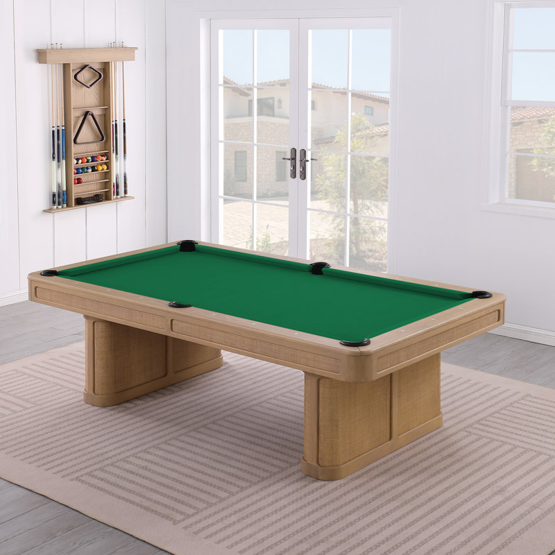 Table de billard en ardoise avec plateau de salle à manger en option Solara, Vert jaune, Non