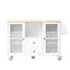 Chariot de rangement mobile pour îlot de cuisine sur roulettes avec plateau Dropleaf, porte-serviettes / épices, 2 tiroirs, armoire 2 portes, blanc
