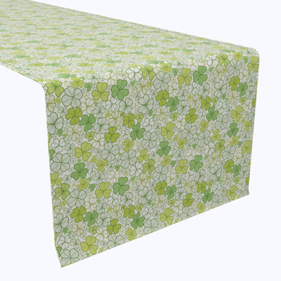 Table Runner, 100% Cotton, 16X108", Pastel Clover
