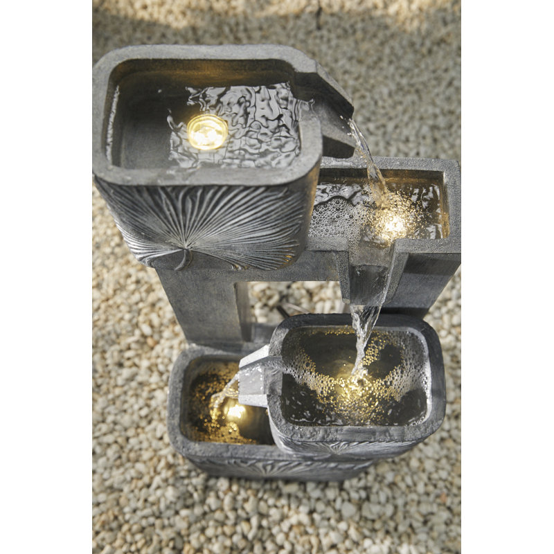 Weather Resistant Contemporary Fountain with Light