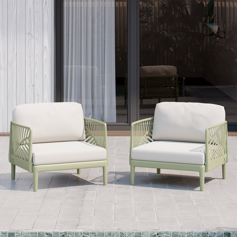 Patio Deep Seating Club Chair With Cushions (Set Of 2)